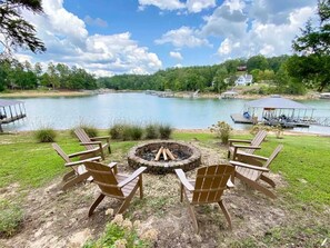 Fire Pit in Backyard.