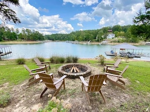 Fire Pit in Backyard.