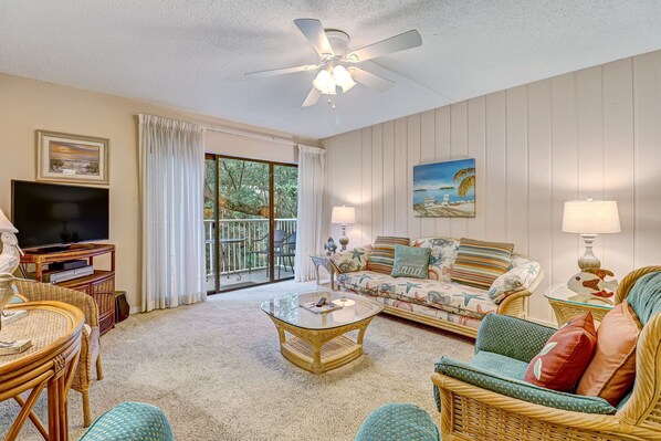 Living area and private balcony