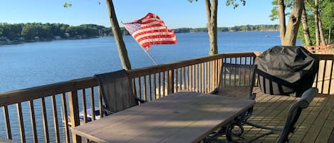 Long lake view from deck. 