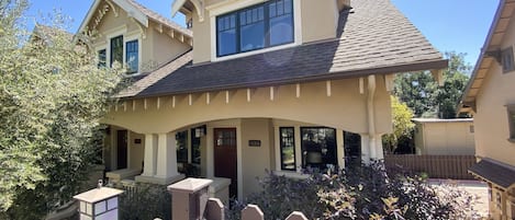 View of cottage from Laguna Court bridge