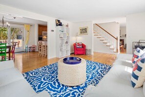 Living room view into dinning area