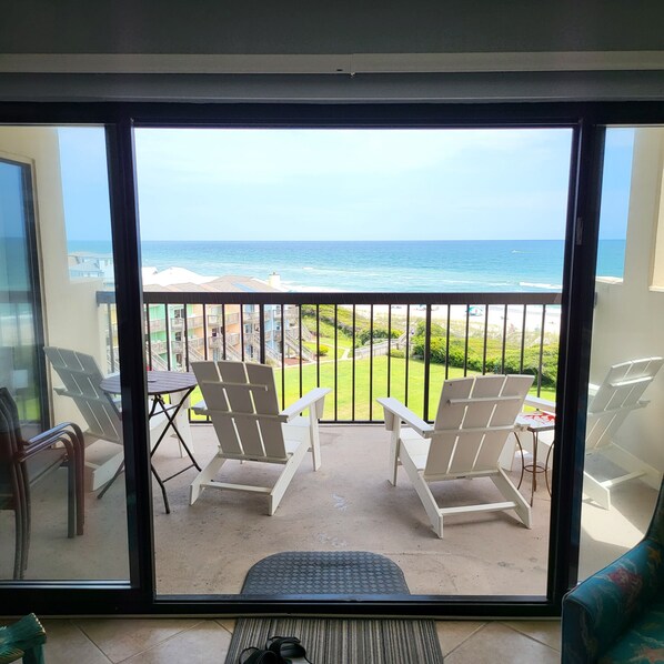 Deck view of beach and ocean!