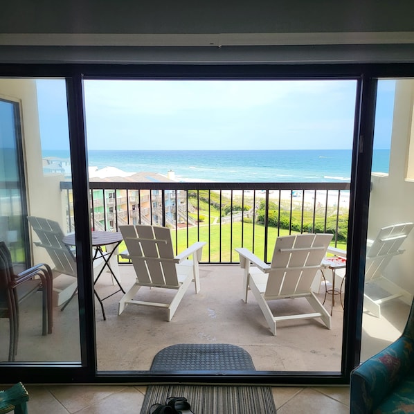 Deck view of beach and ocean!