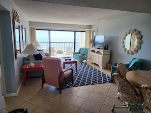 Living room and deck view