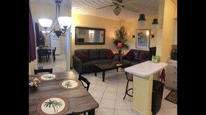 Ceiling fan in living area & Closet for beach necessities!