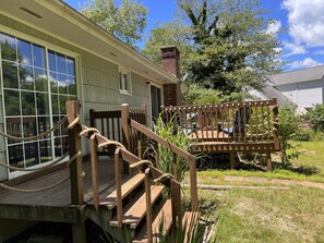 Have your morning coffee on a private deck off the main bedroom slider. 