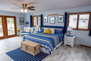 Bedroom #1 (first floor) includes a beautiful king size bed and ceiling fan