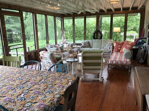 Large dining table seats 8.