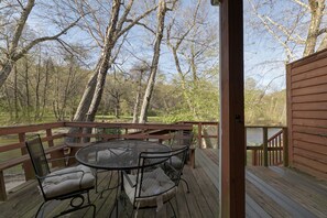 Outdoor deck with dinette on the Chattahoochee