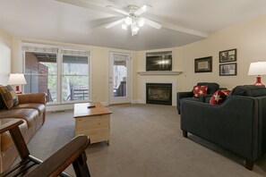 Living Room with Gas Logs