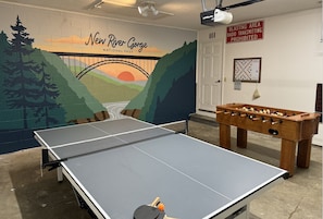 NEW Game Room! Ping pong table foosball table and a few other games!