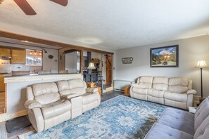 Main Living Space with electric fireplace