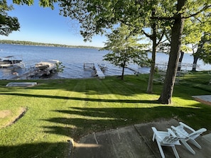 View from deck with 50' of accessible Pewaukee Lake frontage.