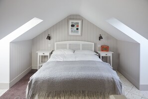 Double bed on mezzanine