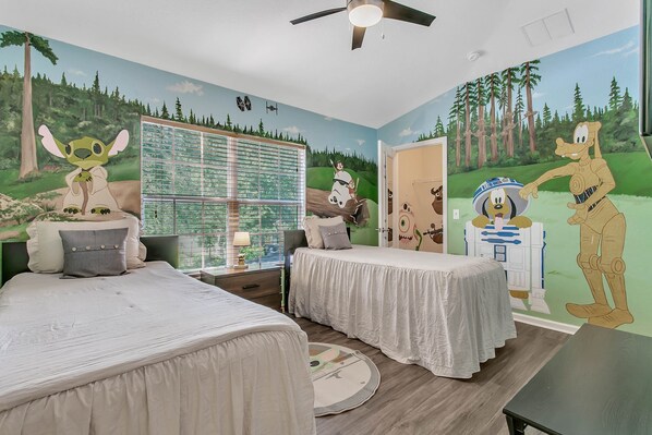 Unforgettable Disney Mickey Mouse Star Wars room at our rental