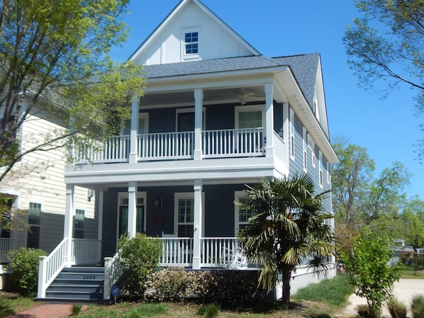 Beautiful coastal feel on the two expansive covered porches