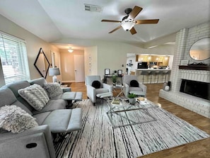 Reclining chairs make this open concept living area a favorite spot to longer and enjoy your time