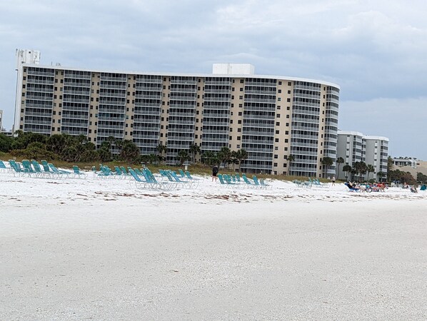 Crystal Sands building on the beach