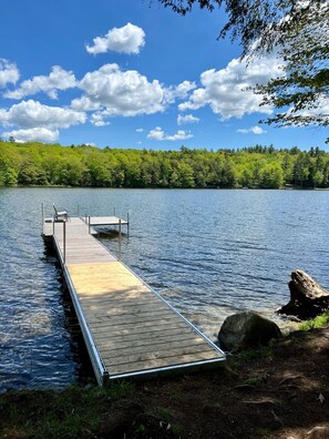 50ft of private dock with sandy, shallow entrance to the water