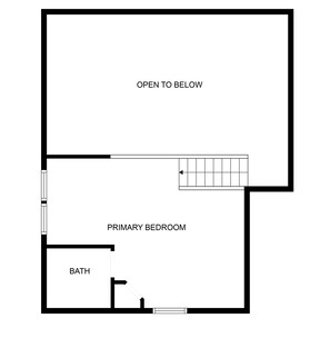 Secluded Mountain Getaway cabin upstairs floor plan.
