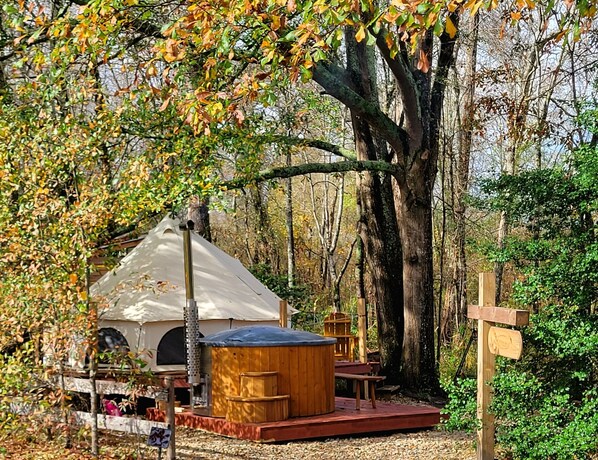 Our Southern Belle with European wood-fired hot tub.