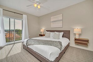 King bedroom with direct balcony access