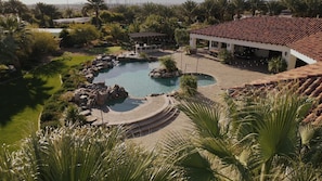 Aerial view of the backyard.