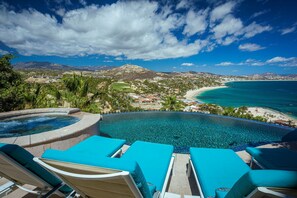 Amazing views poolside, 3 minute golf cart ride to Palmilla Beach, seen below!