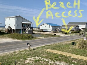 View from front deck to beach access - just steps away