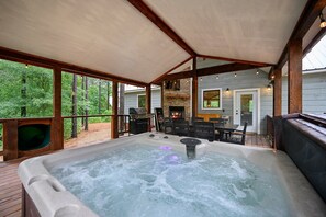 Spa on the back patio.