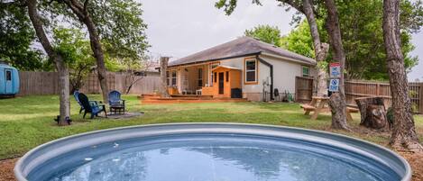 Cowboy pool in large backyard