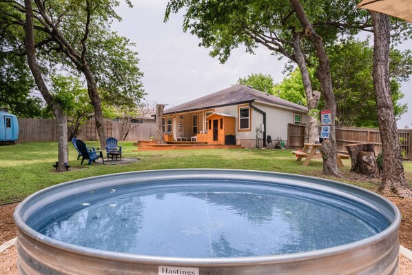 Cowboy pool in large backyard