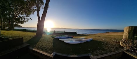 enjoy free kayaks and SUPs on the bay