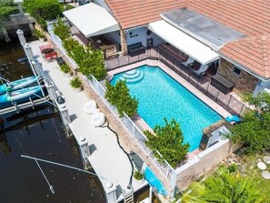 Enjoy some sun and kid-friendly playtime by our spacious heated saltwater pool, or relax with your loved ones and watch as boats pass. Even bring along your own boat and arrive in style with a private dock and pier   **Kayaks not included**