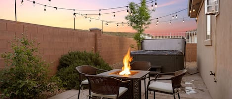 Backyard Patio - Firepit and Private Hot Tub