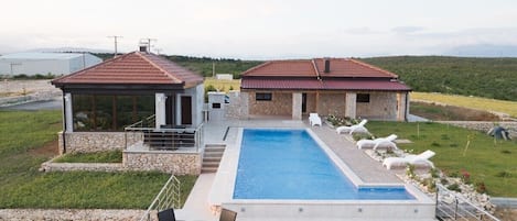 Aerial view of pool