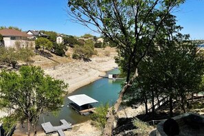 View from the deck - lake level from April, 2022.  The water level is lower now.