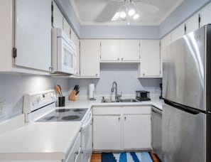Indoors, Kitchen, Refrigerator, Cooktop, Home Decor