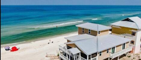 Walk out and you are on the beautiful sugar white sand