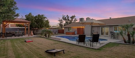 Enjoy some cornhole games with family and friends!