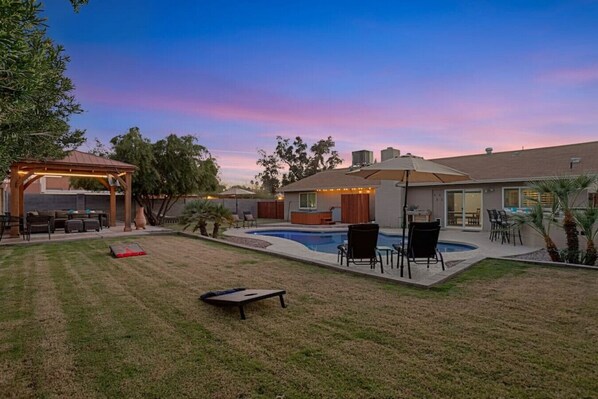 Enjoy some cornhole games with family and friends!