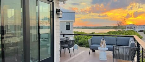 Deck with views to Potter's Pond and Matunuck State Beach