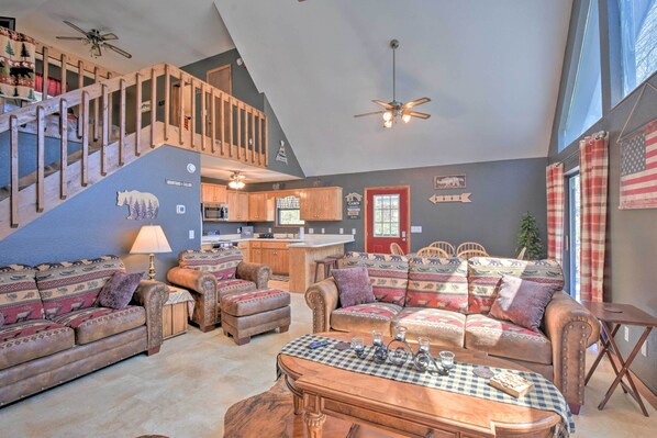 Murphy Vacation Rental Cabin | 1BR | 2BA | Loft | 1,250 Sq Ft | Stairs to Access