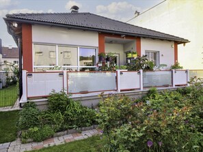 Facade, House, Residential Area, Home, Balcony, Flowerpot, Houseplant, Porch, Shade, Yard