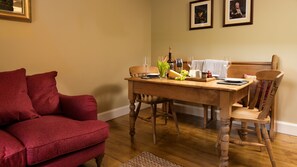 East Lodge at Ashiestiel - large dining table which offers the potential to invite a guest or two for dinner