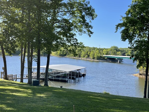 view of dock and boat slip