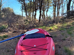 2 kayaks available for use located at boathouse beach