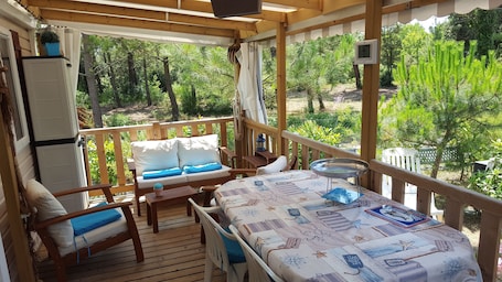 cette photo est prise de la terrasse avec vue sur la forĂȘt direct