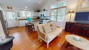 Champagne-Cottage-Living room and kitchen